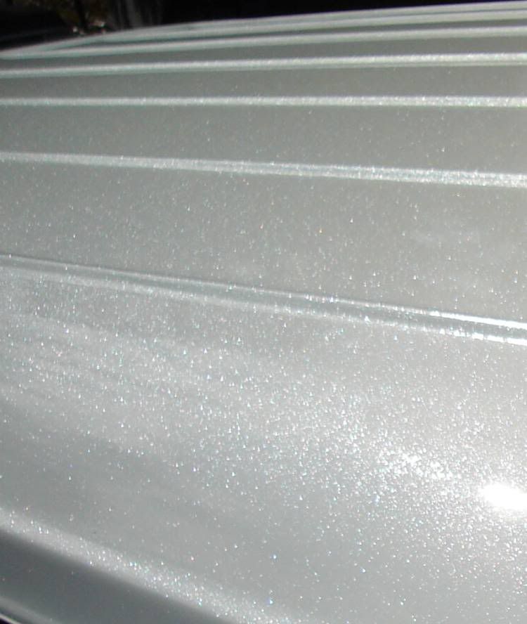 white car paint with flakes